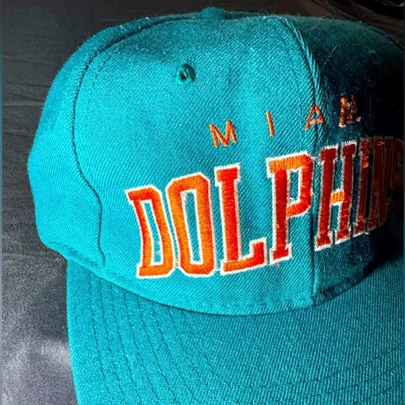 Rare Vintage 90s Miami Dolphins Starter Arch 100% Wool Snapback Hat - Picture 3 of 12